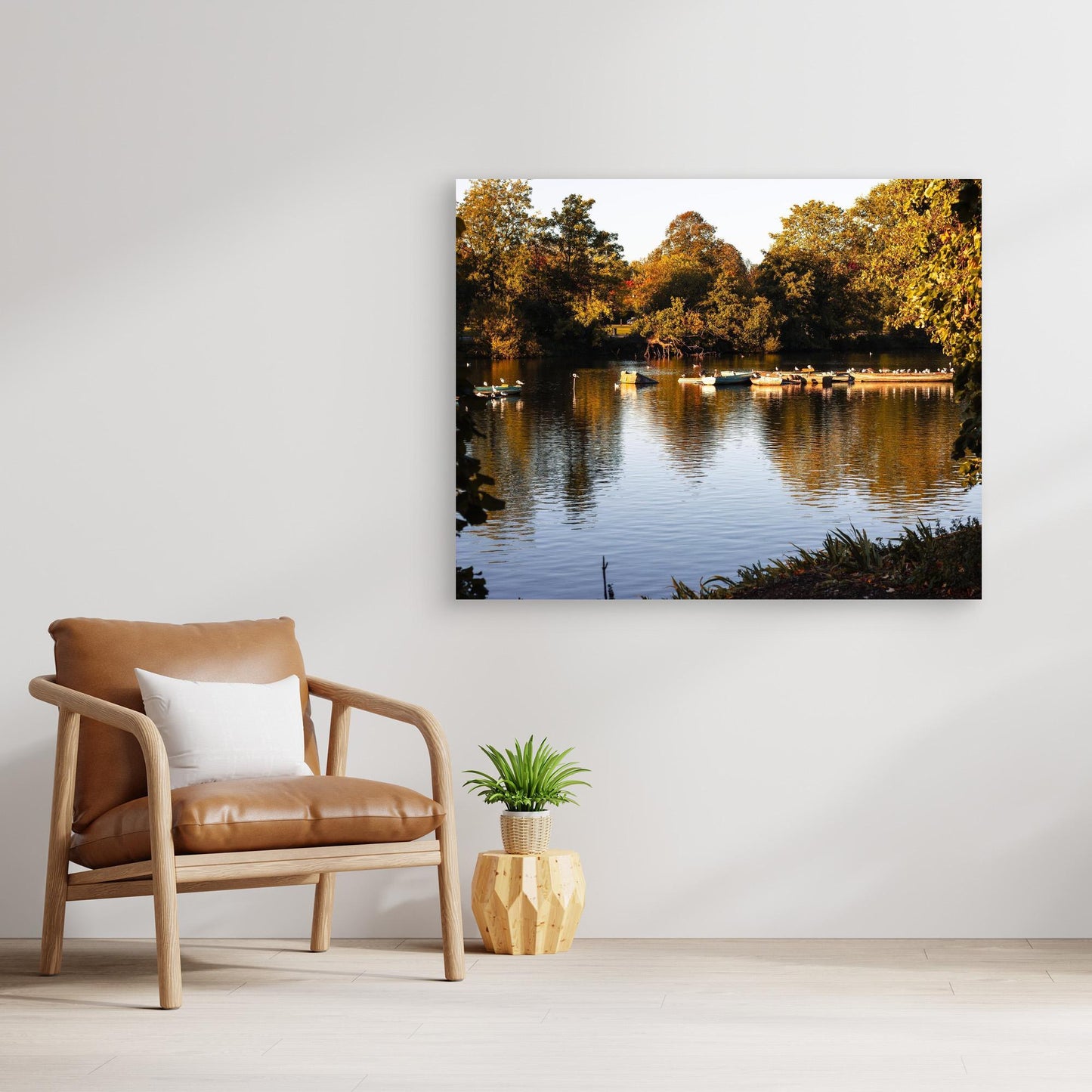 Golden Reflections on a Quiet Lake