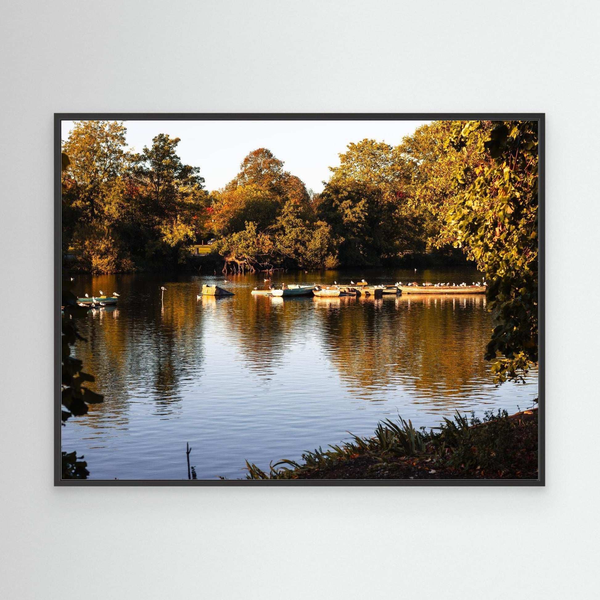 Golden Reflections on a Quiet Lake